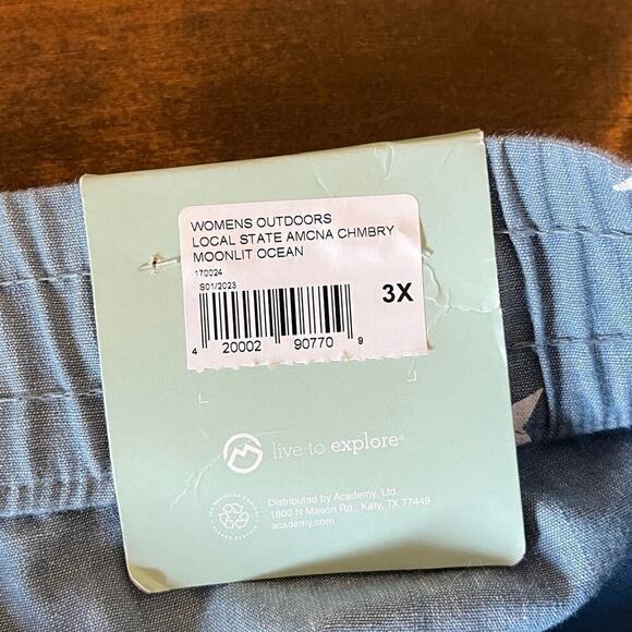 Magellan Outdoors Women's Chambray Shorty Americana Stars Shorts Plus Size 3X - Picture 8 of 11